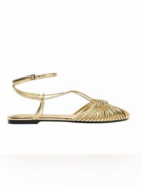 ZARA Gold Strappy Fisherman Sandal